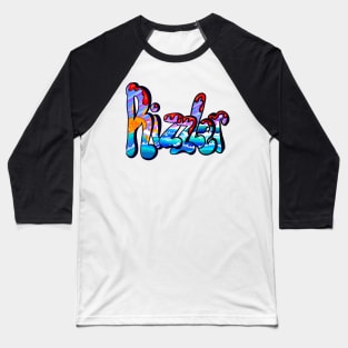 Rizzler graffiti humor urban street slang text with orange drips Baseball T-Shirt